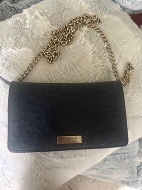 kate spade Black Crossbody with silver Chain Strap